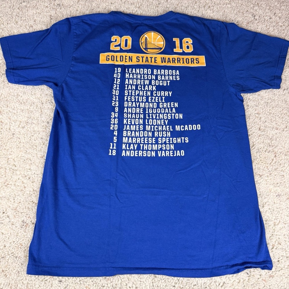 Golden State Warriors 2018 Playoffs Men's T-shirt With Roster On Back Large - Picture 6 of 7
